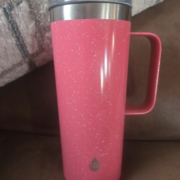 Pink Speckled Travel Mug-TAL - Picture 1 of 8
